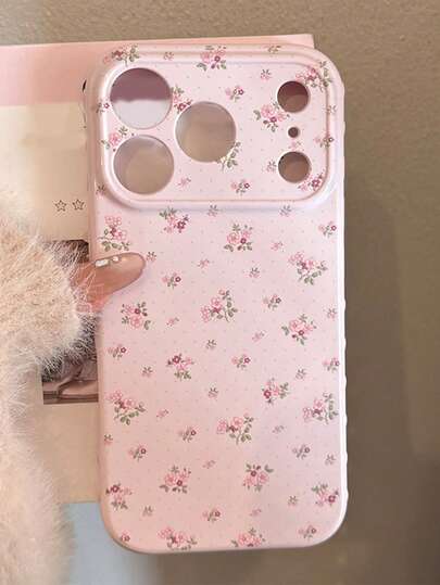 1个精致花卉波点设计手机壳，适用于 17 Pro Max，柔软保护套，女性化设计，也适用于 16 Pro、15、14、13。