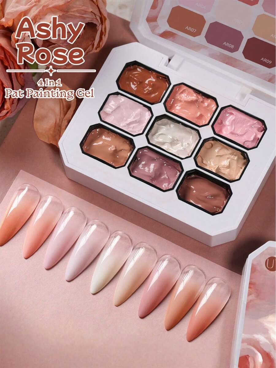 UR SUGAR 4合1涂抹式甲油胶，高光泽闪亮金属反光可卸UV/LED涂抹式甲油胶，美甲沙龙专用。