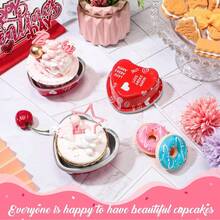 Aluminum Foil Cake Pan Heart Shaped Cupcake Cup With Lids 100 Ml/ 3.4 Ounces Mini Cupcake Cup Flan Baking Cups For Valentine Mother's Day Wedding Xmas Birthday - Multicolor - View 5