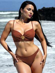 RWX VEST Adult Bikini With Exclusive Detail And Sophisticated Design 2025 XX71 - 摩卡棕 - 查看 1