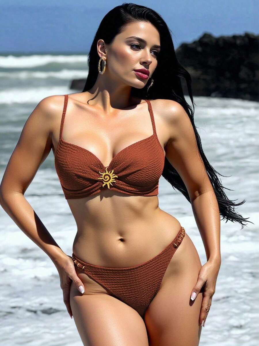RWX VEST Adult Bikini With Exclusive Detail And Sophisticated Design 2025 XX71 - 摩卡棕 - 查看 1