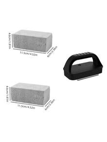 3pcs Barbecue Cleaning Bricks, Heat-Resistant Handle, Pumice Material, Cuttable, Multi-Purpose Degreasing Brush, Suitable For Barbecue, Swimming Pool, Sink, Stove, Cookware, Tableware, Kitchen, Bathroom, Home Goods, Great Christmas Gift, 1 Set - Multicolor-large - View 15