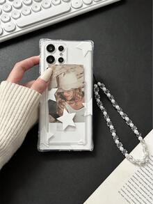 五角星彩绘透明插卡槽硅胶软壳全包覆保护手机壳，附赠串珠手链配件，兼容三星 Galaxy S25/S25 Plus/S25 Ultra/A16/A36/A26/A56/A50/A12/A32/A52/A72/A51/A21S/A13/A14/S24/S24 Plus/S24 Ultra、S22/A52/A53/A54/A55、S23、11/12 Pro/12/12X/13 Pro/14 Pro/15 Pro、Redmi 10/9/Note 9/12C/Note 11 Pro/Note 8 Pro - 彩色 - 查看 6