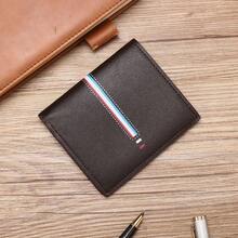 Cartera corta para hombres multifuncional conúltiples ranuras para tarjetas, tarjetero y clip para dinero - Marrón claro [diseño de letras impresas] - Ver 18
