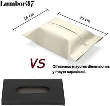 Lumbor37 Soporte para Caja de Pa?uelos, Caja de Pa?uelos con Textura de Cuero Portapa?uelos de Papel para Coar en la Parte Trasera del Asiento del Coche, Dispensador de Pa?uelitos de Efecto Cuero - albaricoque - Ver 2