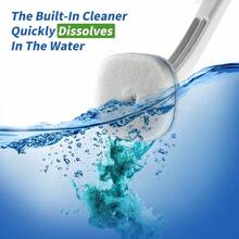 oshang - Escobilla desechable para inodoro suministros de limpieza de inodoro escobilla de inodoro con soporte 14 recambios para limpieza profunda y mantenimiento higiénico del baño - Blanco - Ver 3