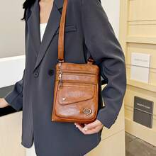 Weiche Damen Umhängetasche mit großem Smartphone-Fach - Lässige weiße Schultertasche für Reisen und den Alltag, Reißverschluss, Polyester-Futter, leichtes und stilvolles Design - Weiss - Übersicht 8