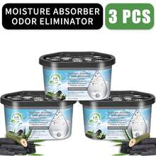 AIR FUSION 3-Pack Powerful Moisture Absorber & Odor Eliminator Boxes - For Closets, Bathrooms, RVs. Reusable Dehumidifier Traps Damp, Prevents Mold & Musty Smells In Rooms, Kitchens, Boats. Keeps Air Fresh & Dry. - Than tre hoạt tính - Xem 2