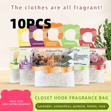 10pcs Wardrobe Fragrance Sachets, Made Of Pure Floral Petals And Dried Plants, Suitable For Car Air Freshener, Wardrobe Air Freshener, Home Air Freshener, Can Be Hung In Wardrobe, Drawers, Bedroom, Long-Lasting Fragrance - Apple - View 2