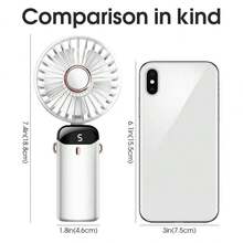 1pc Summer Handheld Electric Fan 5-Speed Quiet USB Rechargeable Portable Mini Fan Indoor/Outdoor Student Cartoon Handheld Portable Rechargeable Mini Fan - Multicolor - View 5
