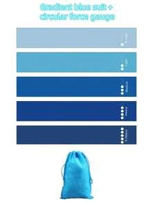 5pcs Yoga Fitness Shaping Rehabilitation Sports Resistance Bands Set - Multicolor - View 16