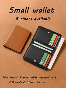 Mini portfel ze skóry PU, minimalistyczny, kompaktowy portfel, etui na karty, supercienki portfel składany na pół, etui na prawo jazdy, odpowiedni na letnie, codzienne sporty na świeżym powietrzu lub podróże, może być również używany jako prezent na ukończenie szkoły lub urodziny, portfel, etui na karty, torebka i portmonetka, akcesoria do portfela, etui na dowód osobisty, portfel damski - Wielokolorowe - Zobacz 7