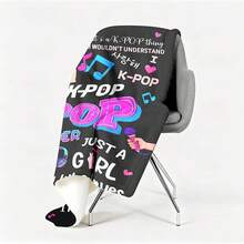 Kpop Gifts Blanket For   - Music Gifts For Women Friends K-Pop Lovers, Kpop Merch Stuff, Christmas Birthday Gifts For BFF  Women, Just A  Who Loves K-Pop Blanket (Purple, 60''x50) - 彩色 - 查看 8