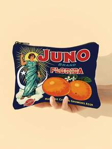1PC Vintage Florida Food Signs 1-Juno Brand Cosmetic Bag |Makeup Bag Makeup Bag Cosmetic Bag,Portable Cosmetic Lipstick Bag,Travel Essential, For Girl Gift Cosmetic Bag Zipper Pouch Bags - Multicolor - View 1