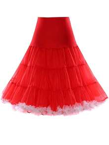 XKTRXF 1米长新娘衬裙，蓬松薄纱内衬裙，情人节配饰 - A - 查看 16