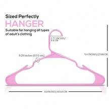 Utopia Home Kleiderbügel platzsparend – 50er Set Kunststoff Kleiderbügel, ultraschlank und rutschfest, weiß, platzsparende Bügel für Kleiderschrank und Garderobe-5636 - Rosa - Übersicht 3