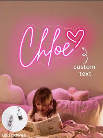 Custom Christmas LED Neon Lights Sign -Personalized Neon Name Sign Girls Gifts Christmas Decorations Home Kids Bedroom Decor Neon With Love Patterns ,Customised Neon Light Sign Suitable For Halloween Decorations ,Birthdays ,Christmas Gift Light Up Sign.,Birthday Gift