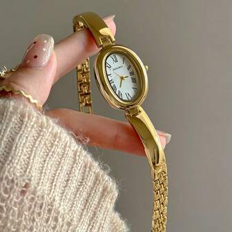 1PC Small Vintage Luxury Women Bracelet Watch Fashion Elegant Waterproof Stainless Steel Quartz Watches Suitable For Daily Decoration Birthday Gift