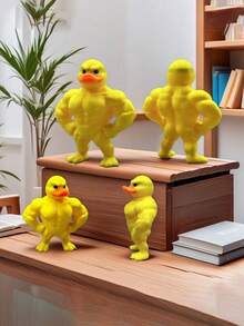 1个肌肉鸭摆件，创意趣味肌肉钥匙扣，3D打印工艺礼品，适用于办公室、客厅、玄关、汽车装饰