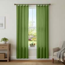 Farfallarossa Plain Colored Plain Weave Semi-Blackout Curtain (1 Piece), Size 140x260CM, Is The Ideal Choice For Those Seeking A Perfect Balance Between Style And Practicality In Home Decor. - Dark Green - View 5