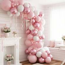 Juego de globos rosados – 12 pulgadas de metal, rosa claro y látex blanco, macarón pastel, decoración de fiesta para niñas y mujeres, cumpleaños, boda, baby shower, día de San Valentín kit de globos rosa metálico, rosa claro y blanco estilo macaron de 12", perfecto para decorar fiestas femeninas, baby showers, bodas y San Valentín con un toque dulce y delicado - Oro rosa - Ver 12