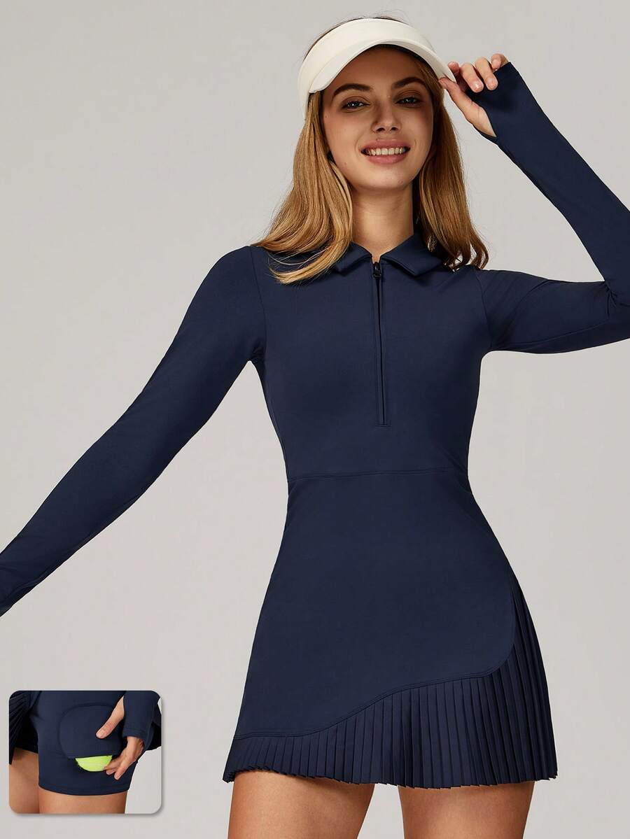 MASKERT Women's Shirt Collar Tennis Skirt, Women's Jumpsuit, Running And Fitness Clothing, Sports Tank Top Skirt, Fitness And Yoga Clothing, Comfortable And Skin-Friendly For Home Leisure, Versatile