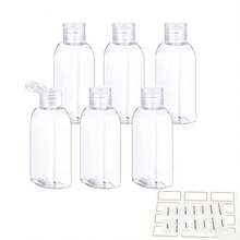 Travel Shampoo Bottles 6pcs 3.4oz Travel Bottles For Toiletries Leak Proof Refillable Lotion Containers With Flip Cap Small Plastic Squeeze Bottle(Clear) - Clear - View 8