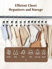 10-Piece Pack Of Stainless Steel Clothespins, Clothes Clips With Hooks, Can Be Used As Trouser Racks And Wardrobe Storage Racks, Suitable For Clothes, Towels And Sheets, A Must-Have For The Laundry Room On Holidays! - Multicolor - View 7