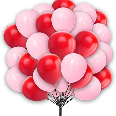 30pcs 10-Inch Red And Pink Balloons, Suitable For Girls/Ladies, Suitable For Birthday Party, Wedding, Engagement, Baby Shower, Anniversary, Bridal Shower Decoration