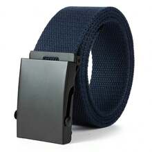 Durable Men's Nylon Belt - Fashionable Black, 1.5inch Width, Casual Canvas Belt With Textured Pattern And Sturdy Metal, Suitable Jeans, Casual Accessories| Textured Pattern Belt| Premium Craftsmanship - 灰色 - 查看 3