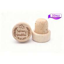 10pcs 50pcs 100pcs Customized Carved Wine Stoppers, Customized Wedding Wine Stoppers, Wedding Wine Stoppers, Bridal Shower Supplies, Bottle Stoppers, Wedding Guest Supplies, Wedding Gifts - Black Wood Two-tone Bottle Stopper - View 18