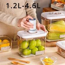1个大容量食品真空储物盒密封保鲜盒食品分配器透明储物容器带真空泵厨房 - 彩色 - 查看 11
