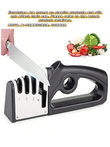 1pc 4-In-1 Kitchen Knife And Scissor Sharpener, Knife Sharpener, Kitchen Knife Sharpening Tool, Outdoor Camping Kitchen Sharpener With Handle, Sharpening Stone, Kitchen Accessories - Easily Achieve Coarse To Medium Grinding For Sharp Blades - Sharpener Master - View 12