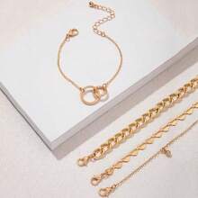 Open Bracelet Plated In European And American Gold With Infinity Symbol, Women's Jewelry - 金色 - 查看 3