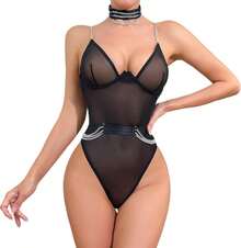 Conjunto De Lencería Sexy De Encaje Para Mujer, Conjunto De Encaje En V Profundo, Estilos Novedosos - Multicolor - Ver 1