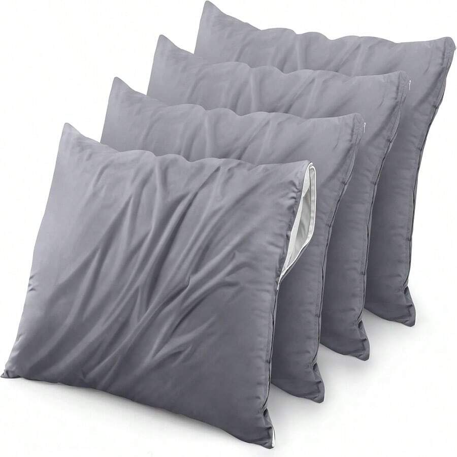 Bed Protectors and Pillowcases: Ideal for Standard Beds, Waterproof, Insect & Dust Mite Proof, Absorbent - GRIS - Ver 1