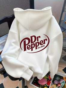 Hoodies For WomenLetter Graphic Cute Women's Oversized Hoodie In Light Grey, Y2K Style Fall/Winter Clothes For WomenLoose And Comfortableed Hardy Clothes - 白色 - 查看 10