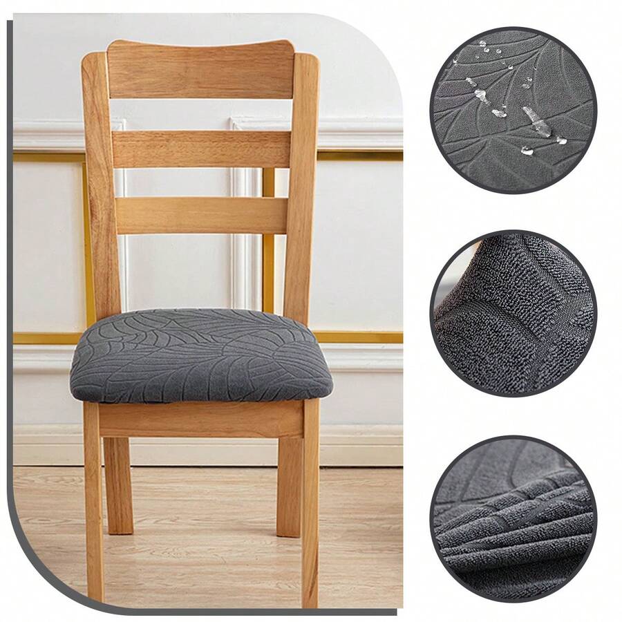 6 pz Fundas para asiento de silla, paquete de 6 piezas, recubrimiento protector para asiento de sillas, suaves y cómodas, decoración de sofá y textiles del hogar - Gris Oscuro - Ver 1