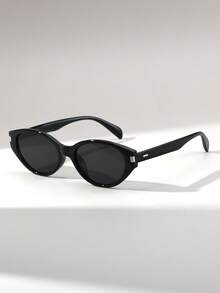 1副女士猫眼PC铆钉复古休闲街头风时尚眼镜 - 彩色 - 查看 1