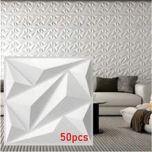 3D PVC Wall Panels 11.8"X11.8" (30x30cm) – 10/20/30/40 Pack Options – Removable Waterproof & Fire-Retardant – Living Room/Bedroom/Bathroom/Commercial Decor (Tape Included)..Christmas And Winter Decorations.New Year,Wallpaper Adhered To The Wall Becomes Wall Art - White - View 13