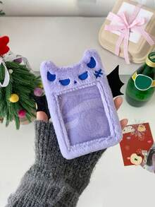 1个卡通毛绒卡套，儿童学校/幼儿园/公交/餐卡保护套，带吊坠 - 彩色 - 查看 8