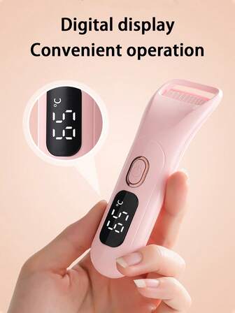 PinkSings Heated Eyelash Curler,Rechargeable Electric Eyelash Curler With LED Display,3-Level Adjustable Temperature,Rechargeable Natural Curling Long Lasting For Women