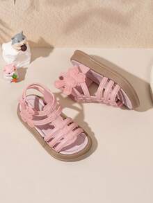 女童罗马凉鞋，2025夏季新款时尚公主鞋，幼儿/小童/大童闭趾款 - 粉色 - 查看 1