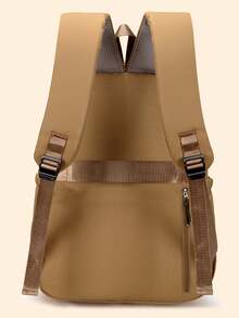 1 chiếc balo họa tiết chuột nước dễ thương phối màu tương phản, balo học sinh dung tích lớn, thiết kế nhiều ngăn, balo thời trang, túi xách tiện dụng, balo nhẹ cá tính. - màu nâu - Xem 2