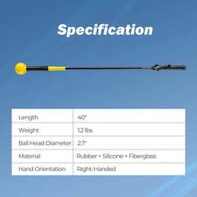 40" Golf Swing Trainer Aid With Weighted Head For Grip Rhythm Flexibility Balance Green/Yellow - Màu vàng - Xem 2
