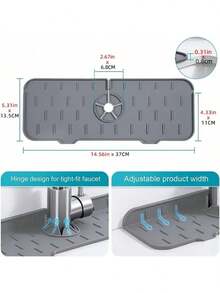 Alfombrilla de silicona para grifo de cocina, escurridor de platos, estante para fregadero, encimera de baño, protector contra salpicaduras, organizador de esponja - Multicolor - Ver 8