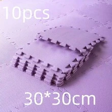Disponibles tapetes de fitness en paquetes de10 piezas, con un diseño de patrón cruzado mejorado, midiendo 30 cm de largo y ancho, tapetes de espuma EVA entrelazados en negro/gris, adecuados para el piso de un gimnasio en casa, tapetes de equipo de ejercicio duraderos, de 11.8 x 11.8 pulgadas. - Color lila 30*30 - Ver 2