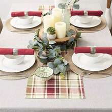 DII CBBB01333 Homespun - Mantel Individual, diseño de Cuadros, Homespun Plaid, Placemat, 1, 1(Table Runner, 13x36") - Multicolor - Ver 6