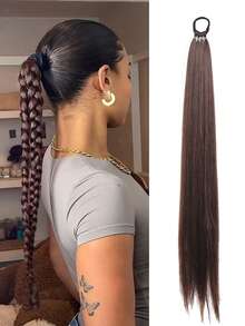 Four-Strand Braided Synthetic Wig Ponytail Dreadlocks Chemical Fiber Long Braid Hair Ring Wig Braid Ponytail Wig European And American Style ,Hair Elastics ,Hair Rubber Bands ,Scrunchies ,Hair Rope ,Elastic Hair Tie - Multicolor - View 16