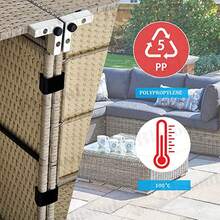 2pcs Patio Wicker Furniture Clips, Sofa Rattan Furniture Connectors - Black - View 10